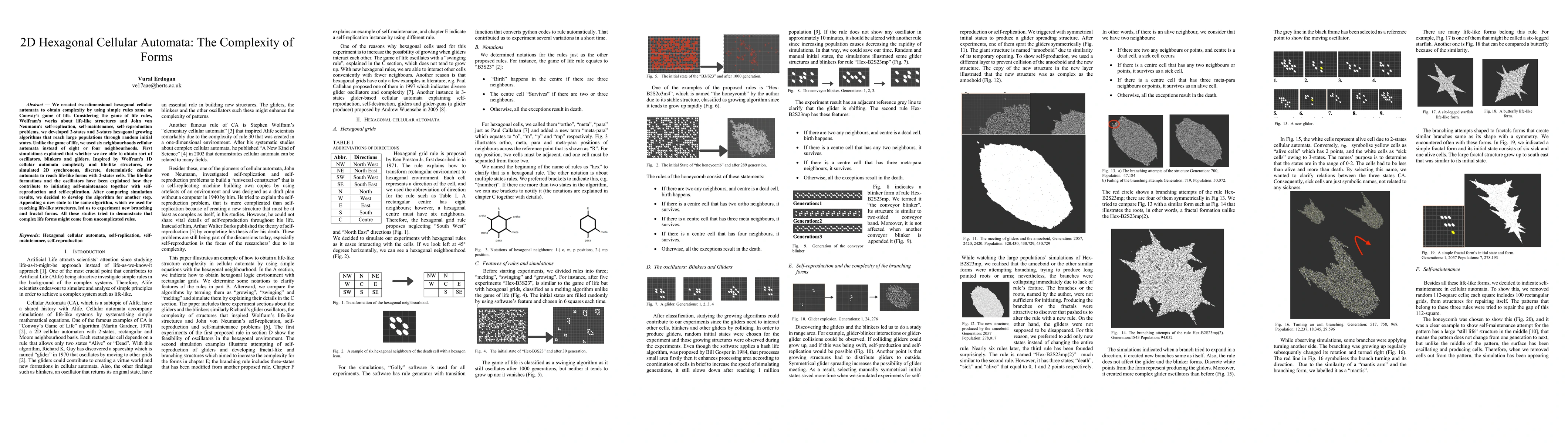 Thumbnail for 2D Hexagonal Cellular Automata: The Complexity of the Forms