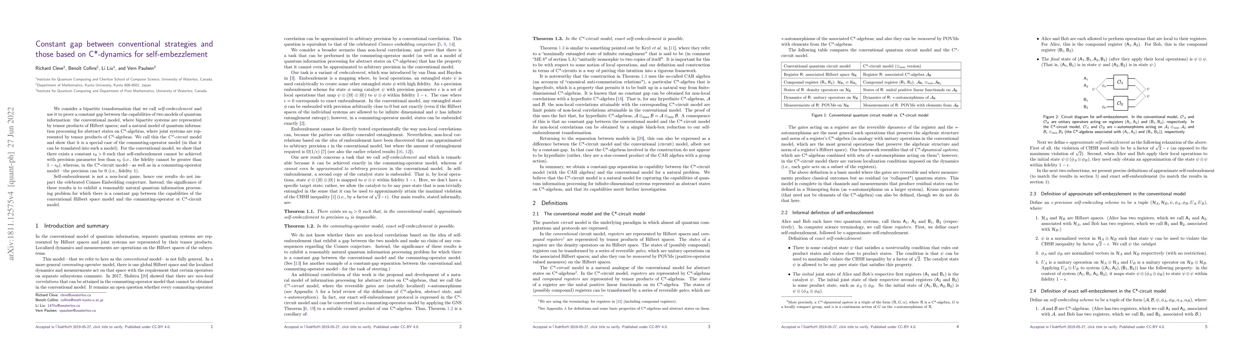 Thumbnail for Constant gap between conventional strategies and those based on
  C*-dynamics for self-embezzlement