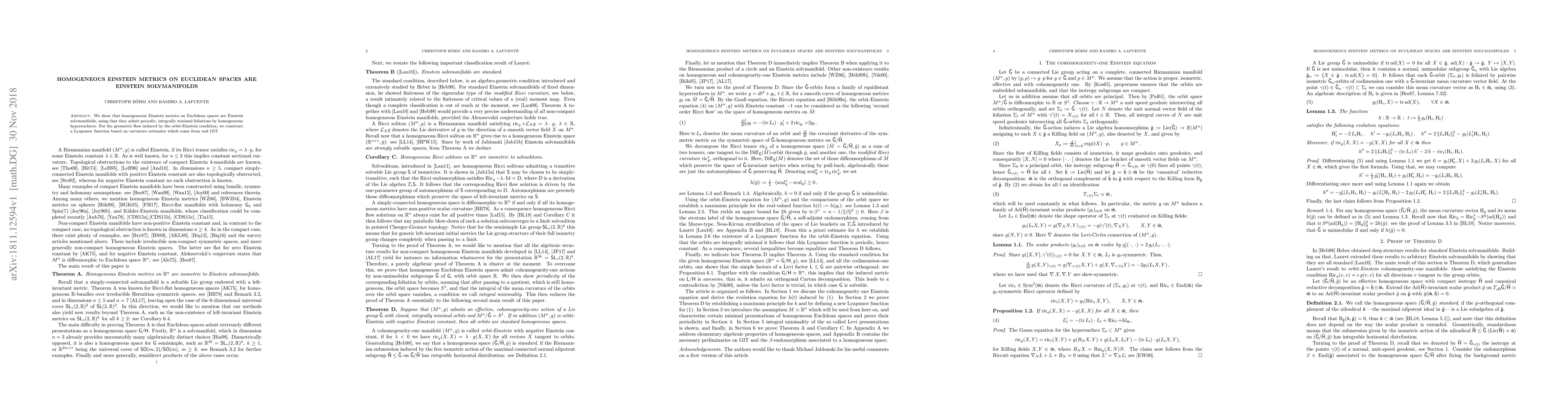 Thumbnail for Homogeneous Einstein metrics on Euclidean spaces are Einstein
  solvmanifolds