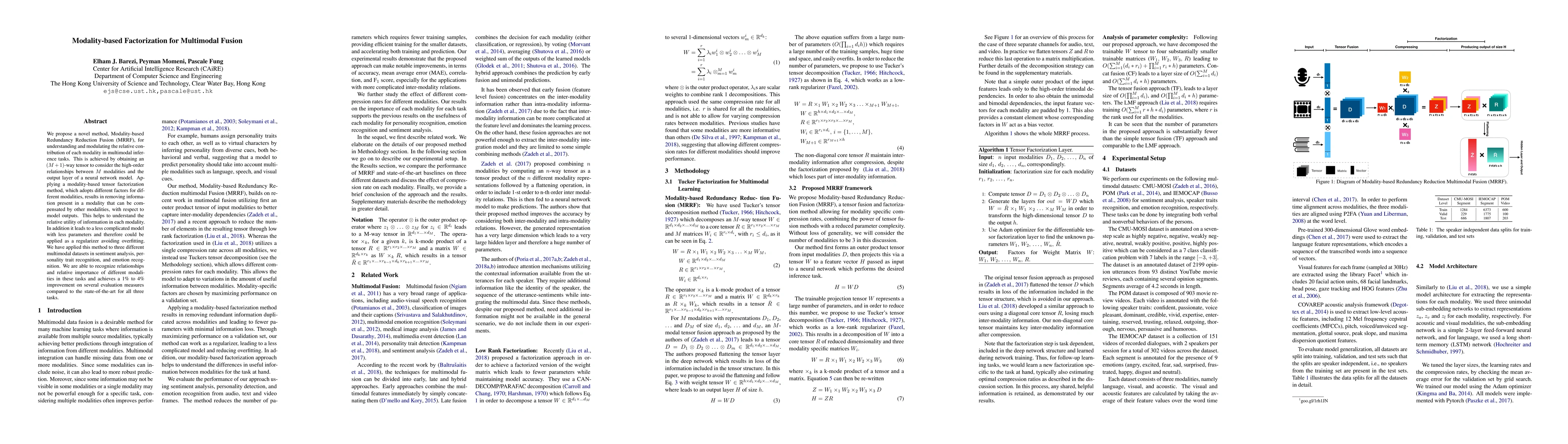 Thumbnail for Modality-based Factorization for Multimodal Fusion