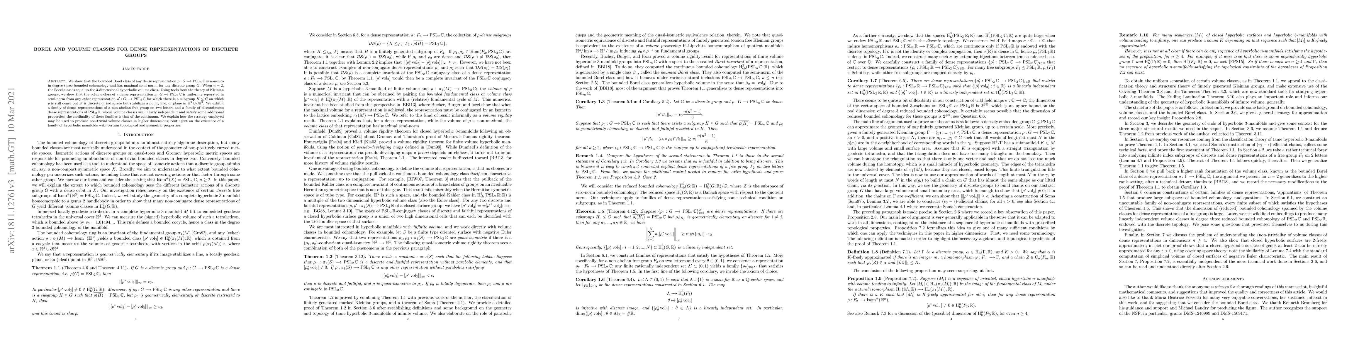 Thumbnail for Borel and volume classes for dense representations of discrete groups