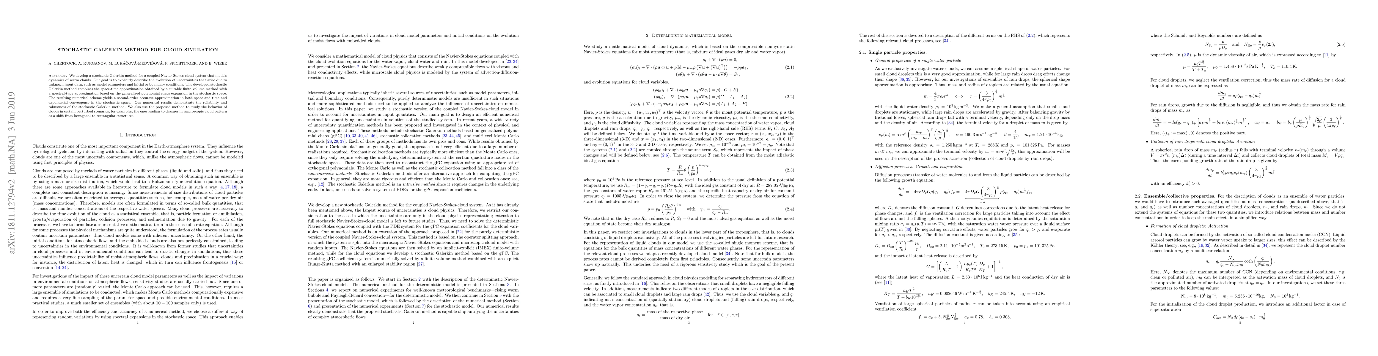 Thumbnail for Stochastic Galerkin method for cloud simulation
