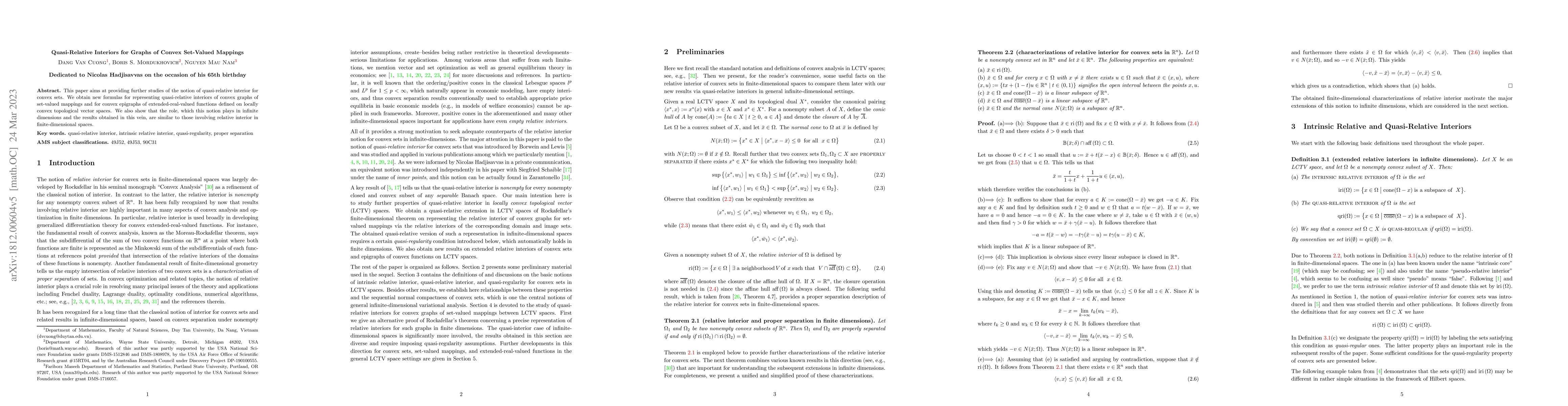 Thumbnail for Quasi-Relative Interiors for Graphs of Convex Set-Valued Mappings