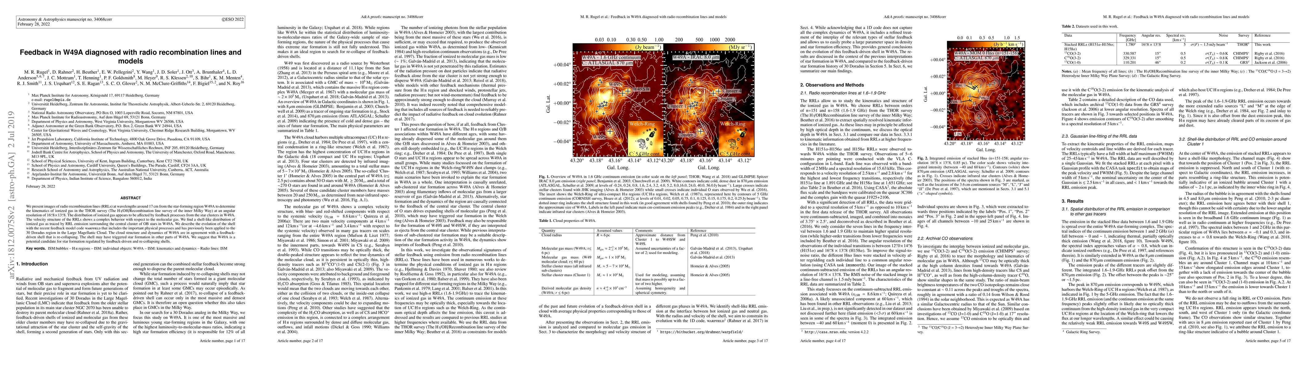Thumbnail for Feedback in W49A diagnosed with radio recombination lines and models