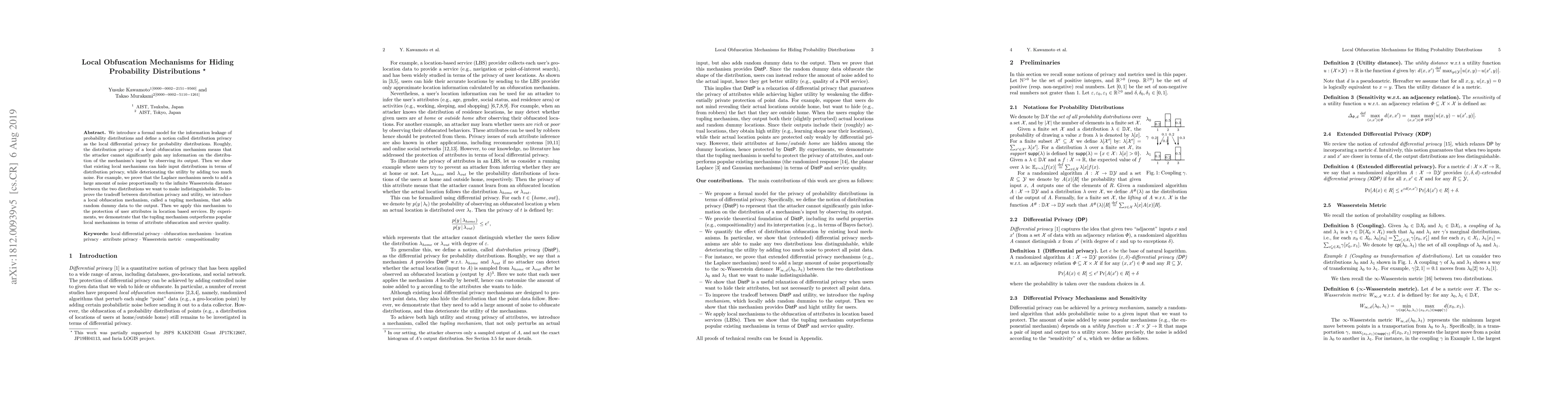 Thumbnail for Local Obfuscation Mechanisms for Hiding Probability Distributions