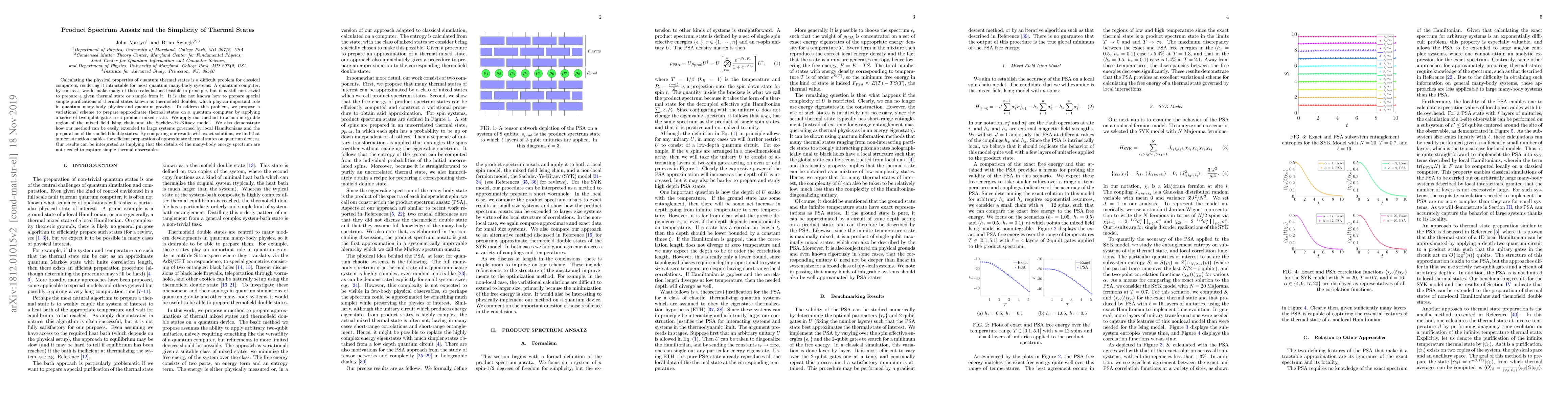 Thumbnail for Product Spectrum Ansatz and the Simplicity of Thermal States