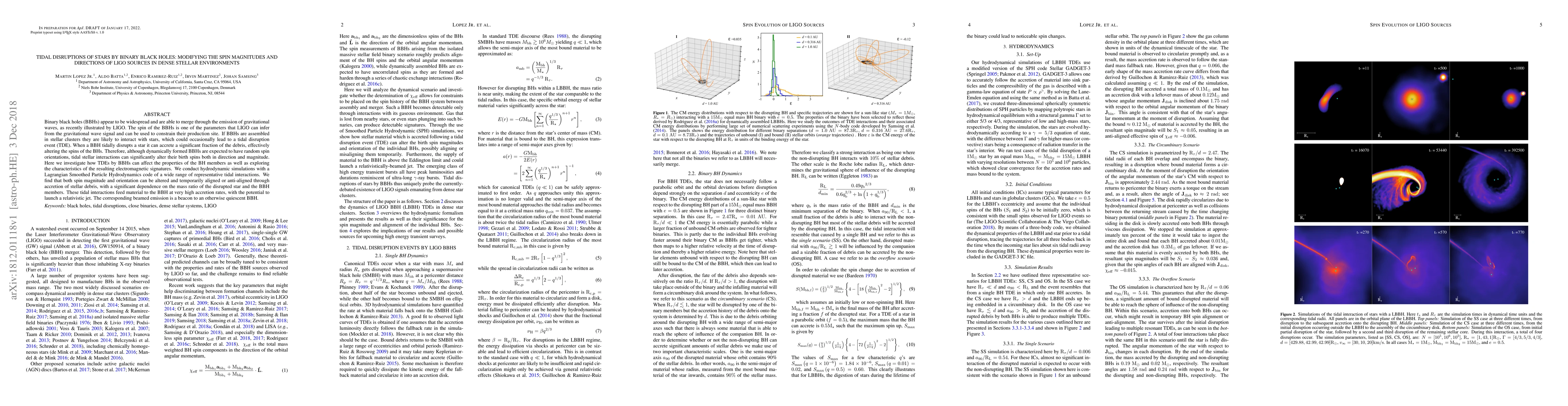 Thumbnail for Tidal Disruptions of Stars by Binary Black Holes: Modifying the Spin
  Magnitudes and Directions of LIGO Sources in Dense Stellar Environments