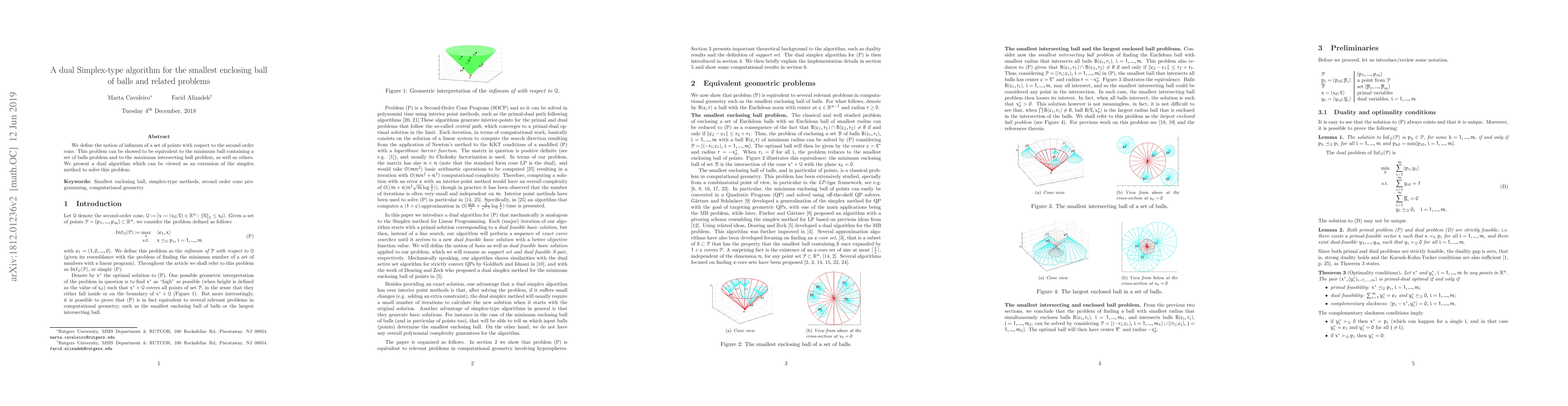 Thumbnail for A dual Simplex-type algorithm for the smallest enclosing ball of balls
  and related problems