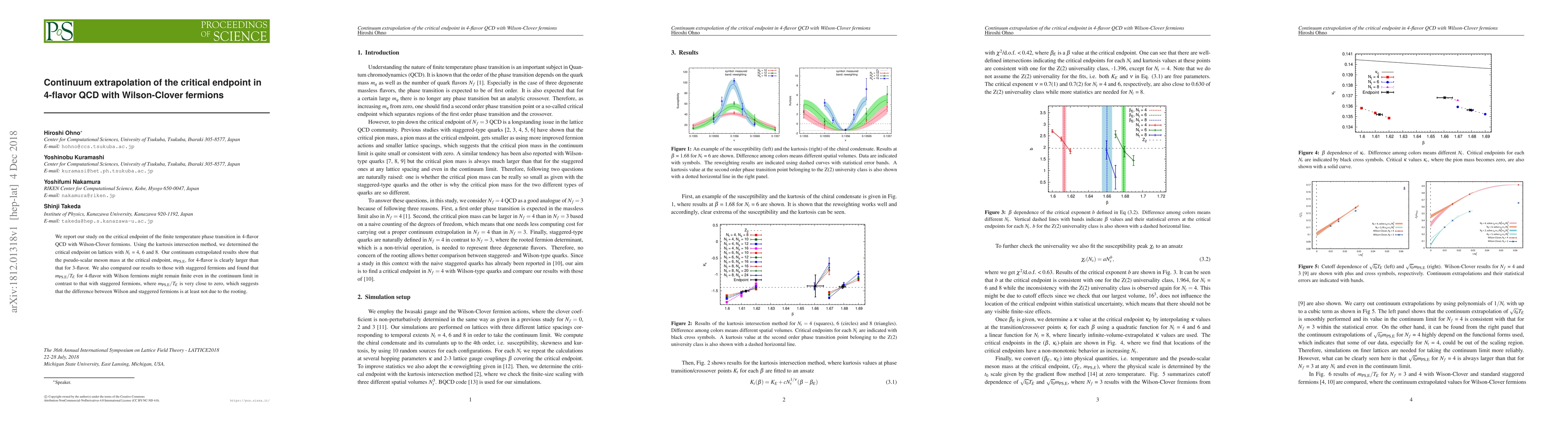 Thumbnail for Continuum extrapolation of the critical endpoint in 4-flavor QCD with
  Wilson-Clover fermions
