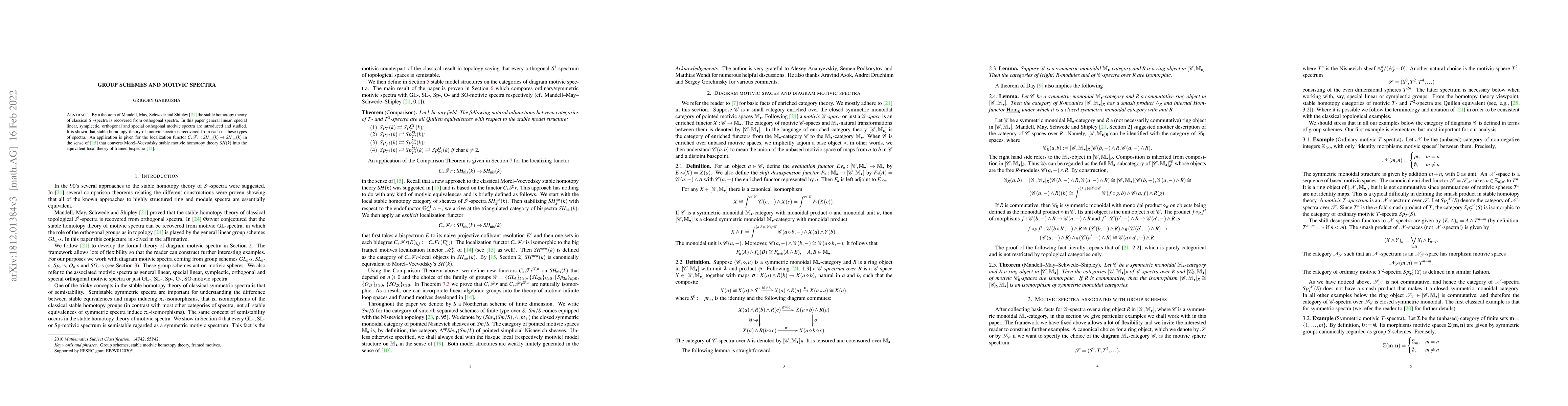 Thumbnail for Group schemes and motivic spectra