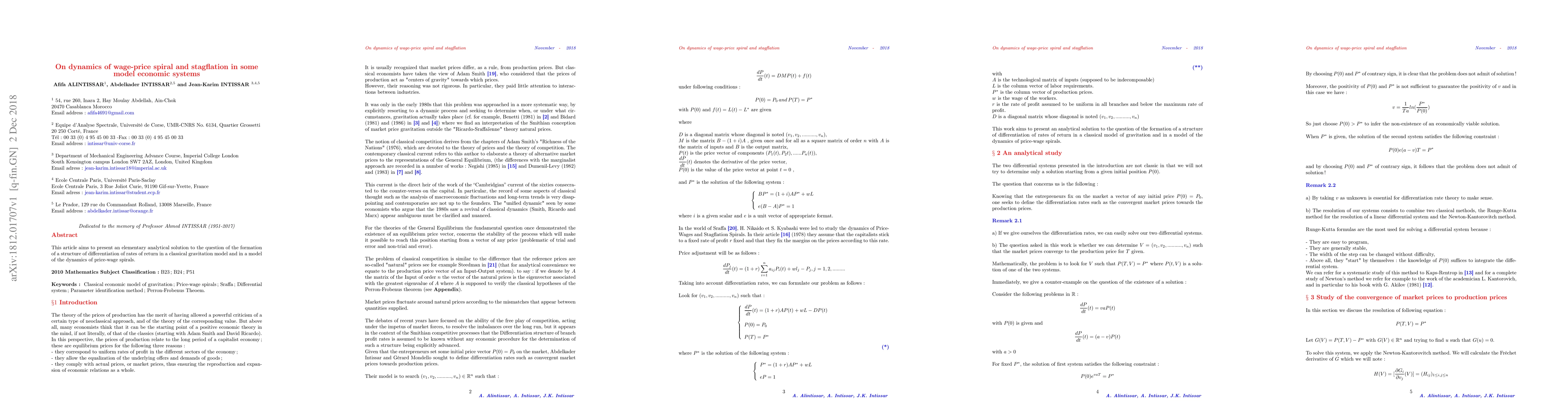 Thumbnail for On dynamics of wage-price spiral and stagflation in some model economic
  systems