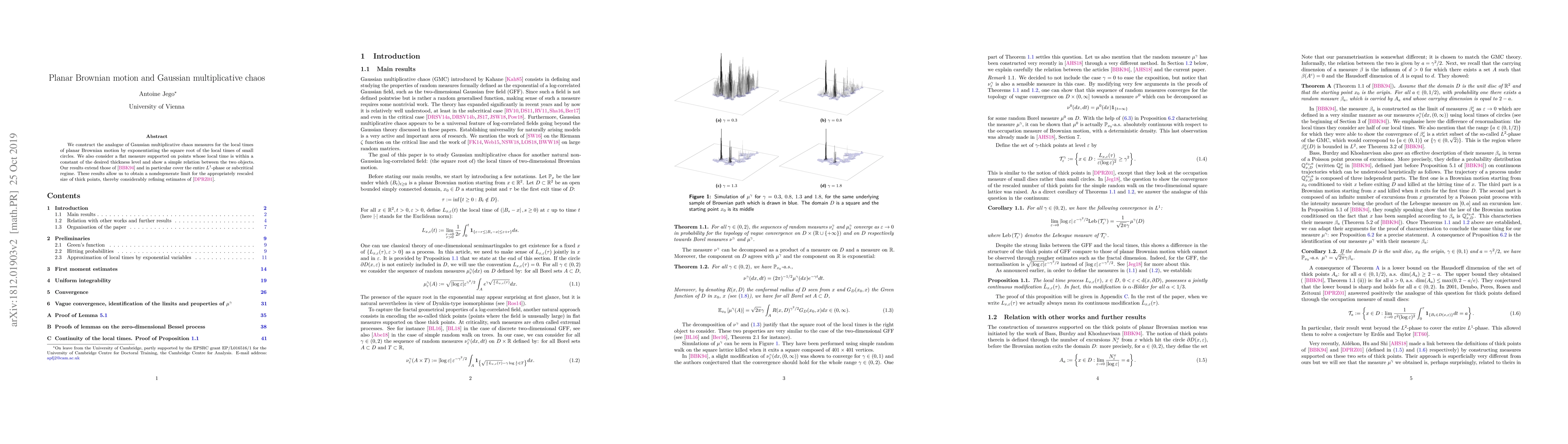 Thumbnail for Planar Brownian motion and Gaussian multiplicative chaos
