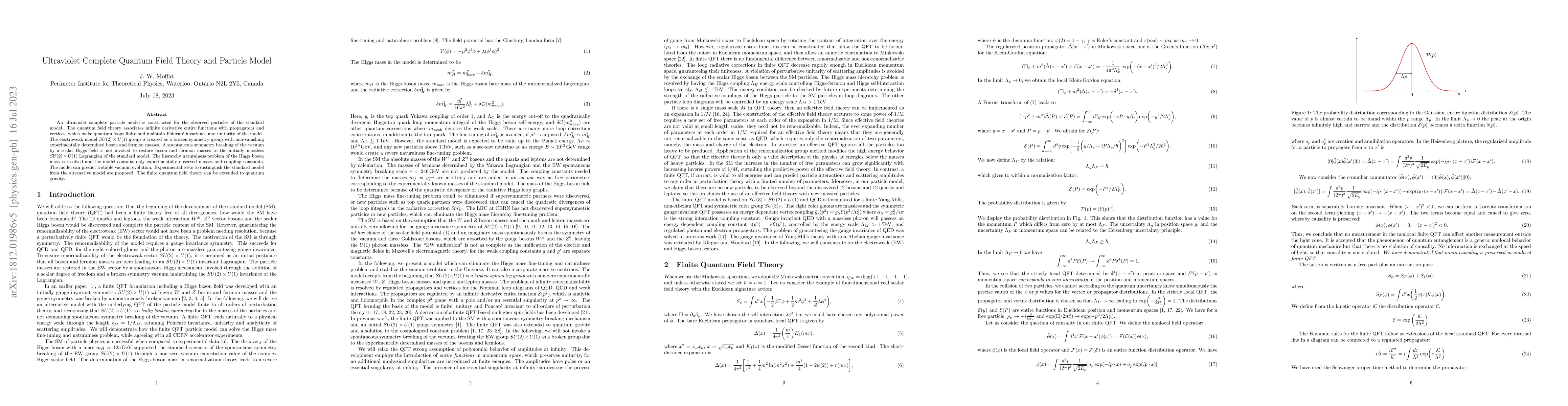 Thumbnail for Ultraviolet Complete Quantum Field Theory and Particle Model