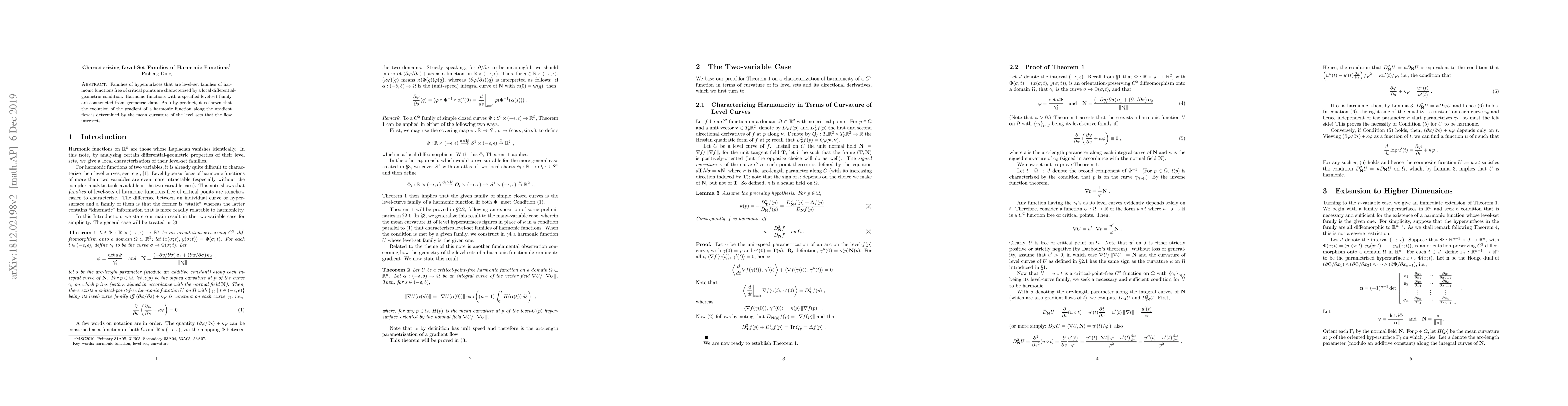 Thumbnail for Characterizing Level-set Families of Harmonic Functions