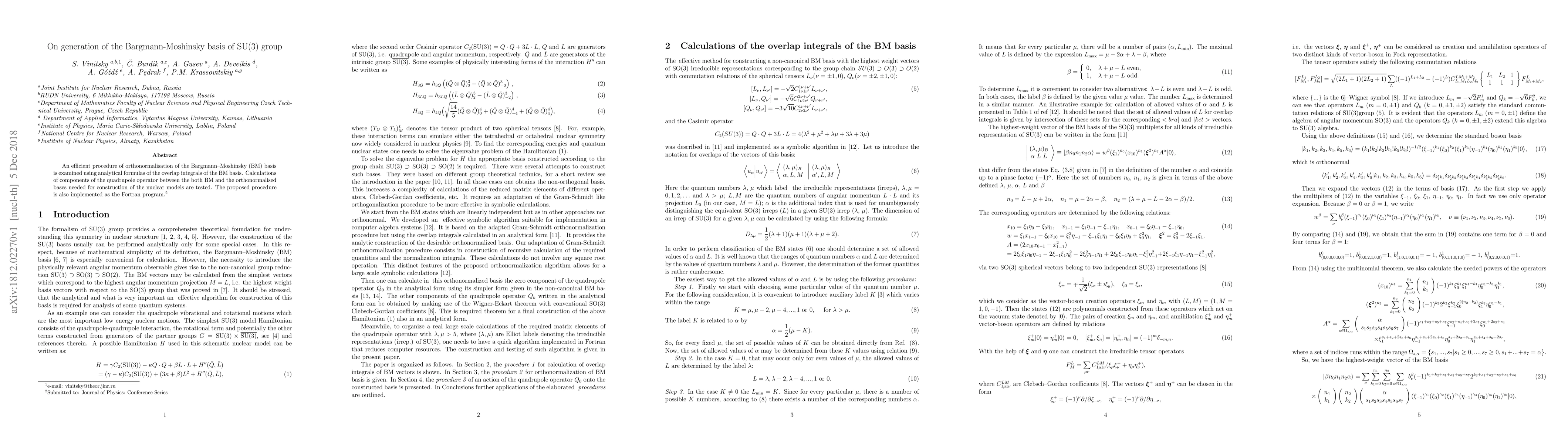 Thumbnail for On generation of the Bargmann-Moshinsky basis of SU(3) group