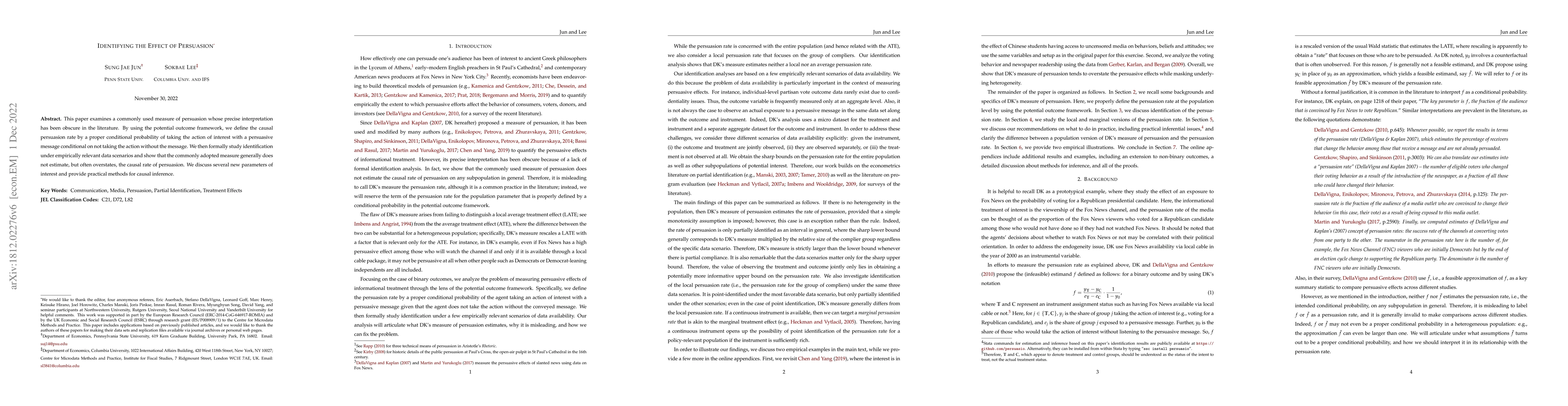 Thumbnail for Identifying the Effect of Persuasion
