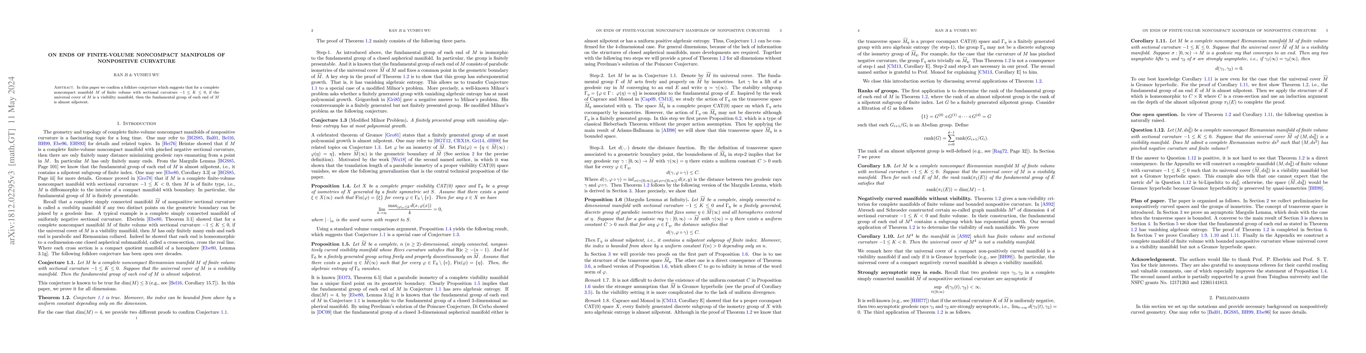 Thumbnail for On ends of finite-volume noncompact manifolds of nonpositive curvature