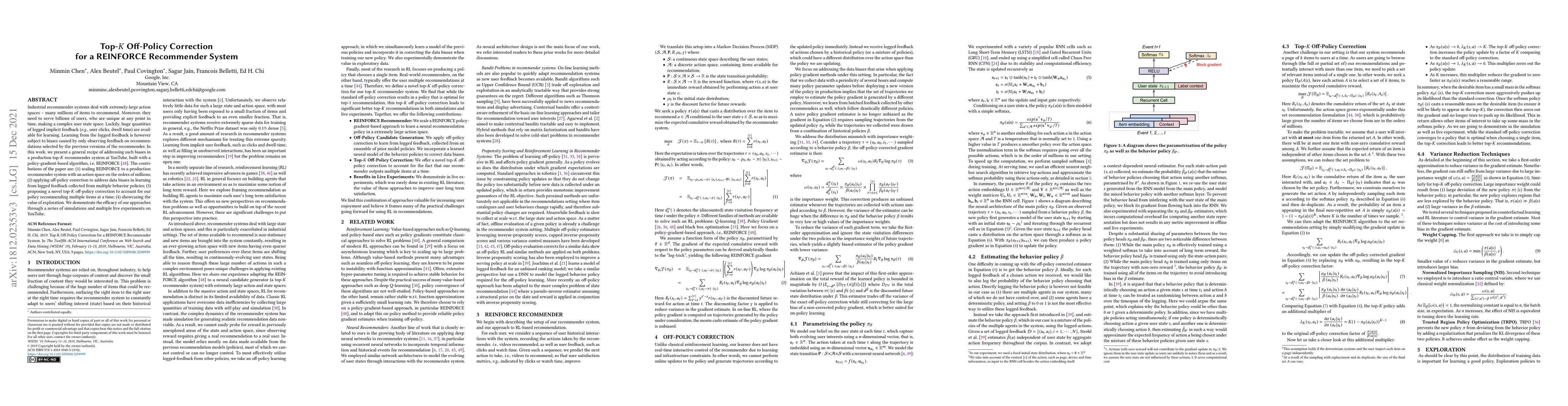 Thumbnail for Top-K Off-Policy Correction for a REINFORCE Recommender System