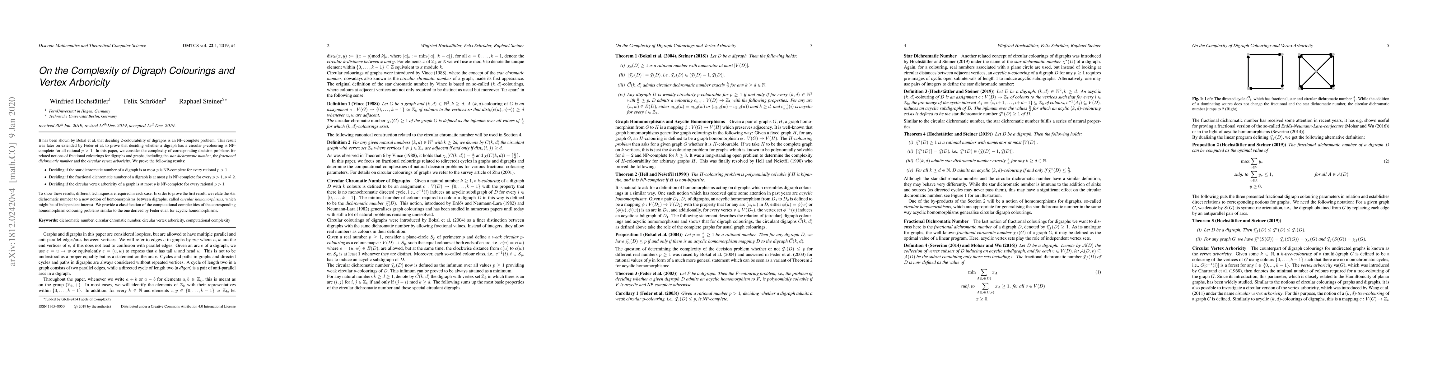 Thumbnail for On the Complexity of Digraph Colourings and Vertex Arboricity