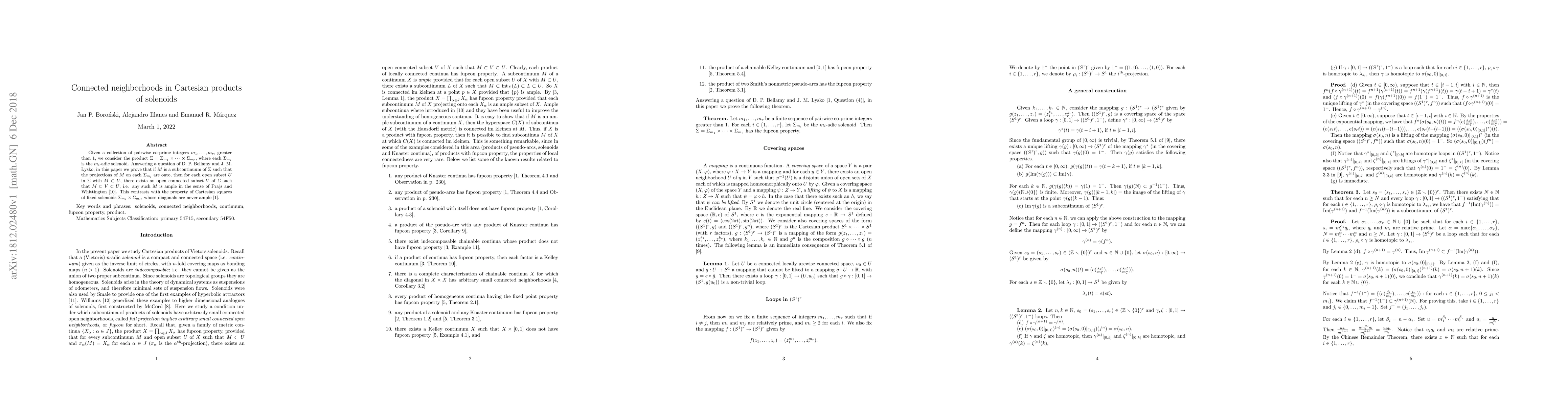 Thumbnail for Connected neighborhoods in Cartesian products of solenoids