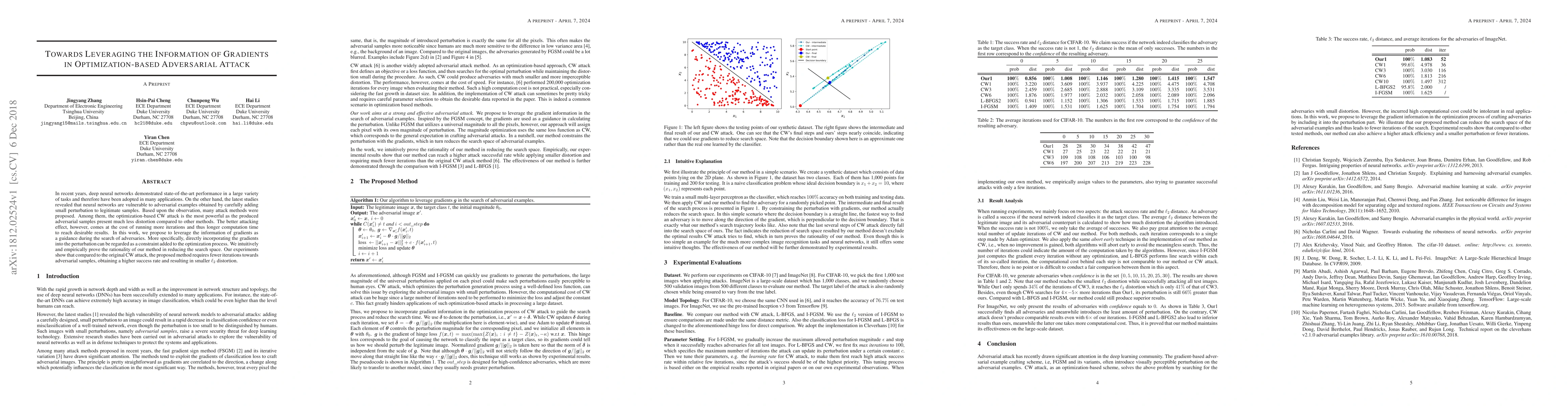 Thumbnail for Towards Leveraging the Information of Gradients in Optimization-based
  Adversarial Attack