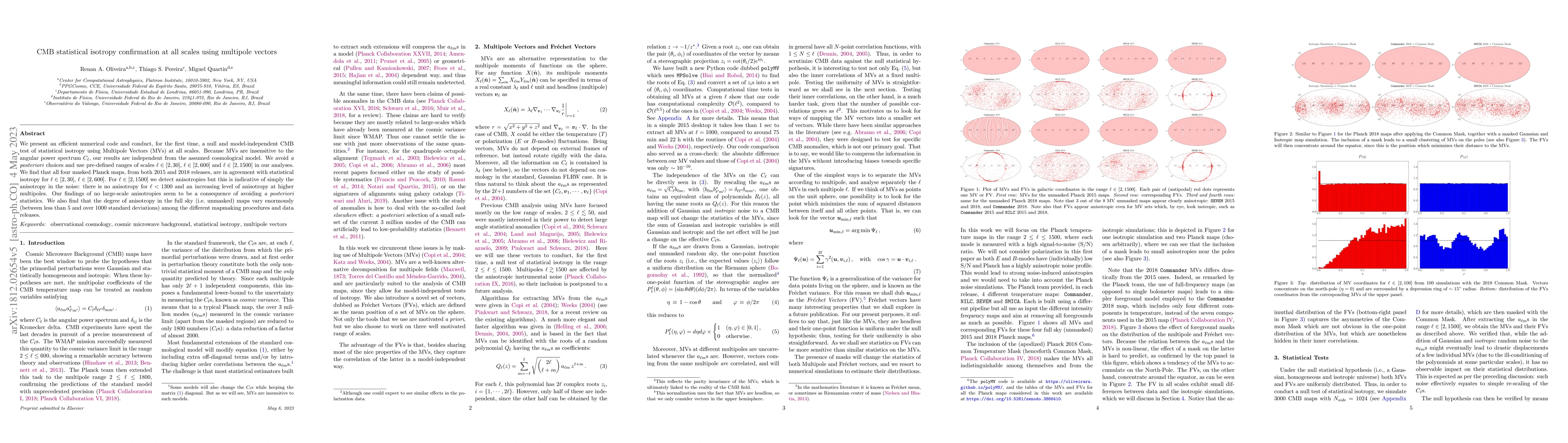 Thumbnail for CMB statistical isotropy confirmation at all scales using multipole
  vectors