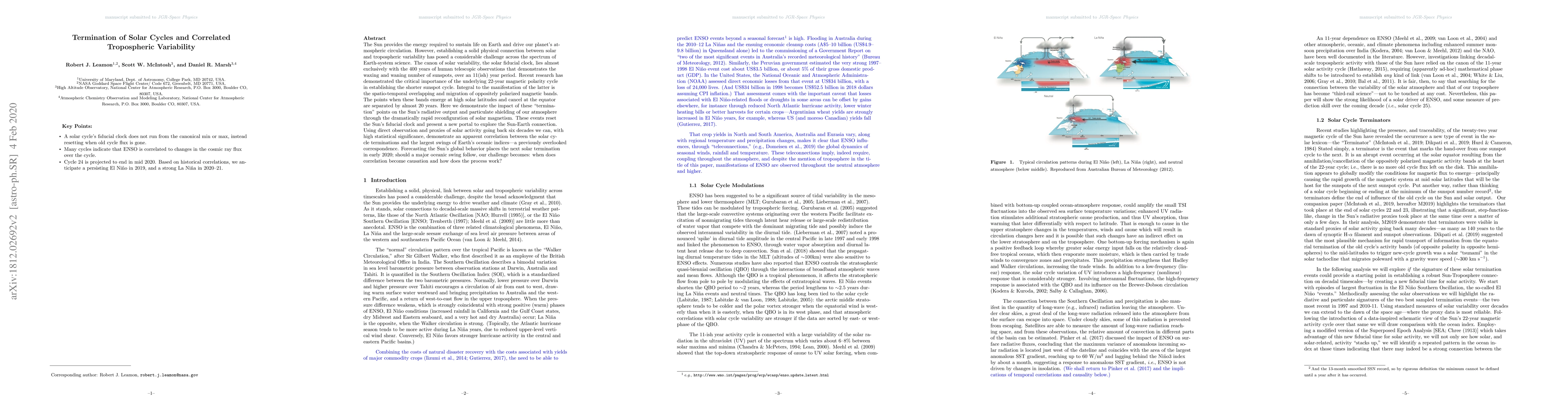 Thumbnail for Termination of Solar Cycles and Correlated Tropospheric Variability