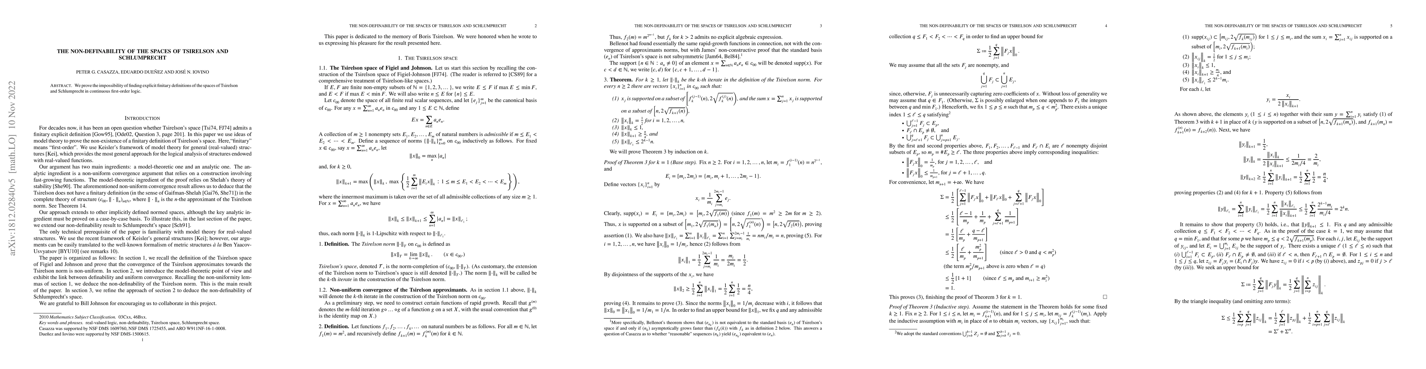 Thumbnail for The Non-Definability of the Spaces of Tsirelson and Schlumprecht