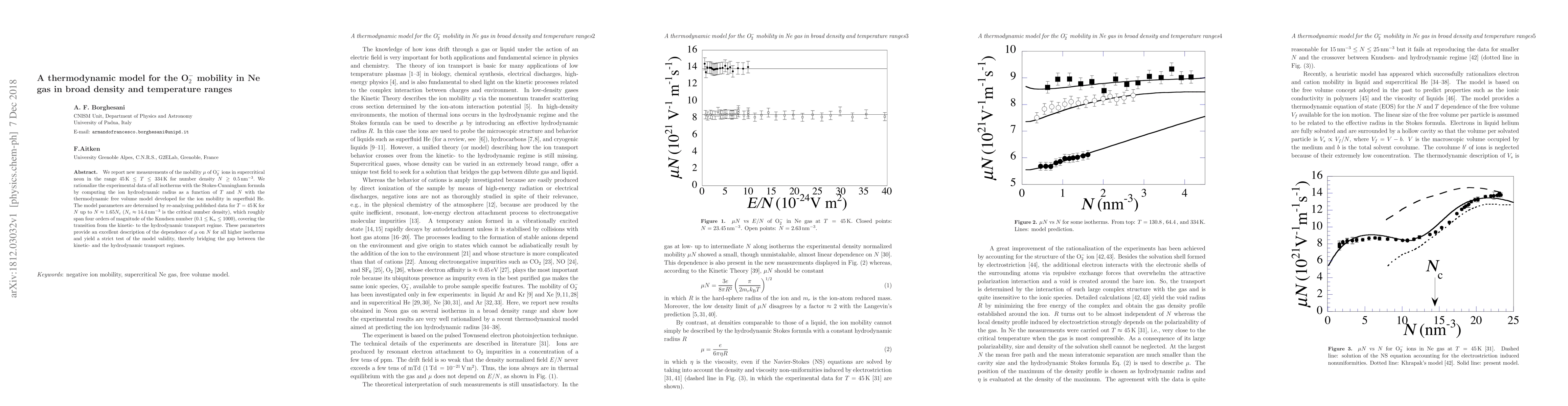 Thumbnail for A thermodynamic model for the O\(_2^-\) mobility in Ne gas in broad
  density and temperature ranges