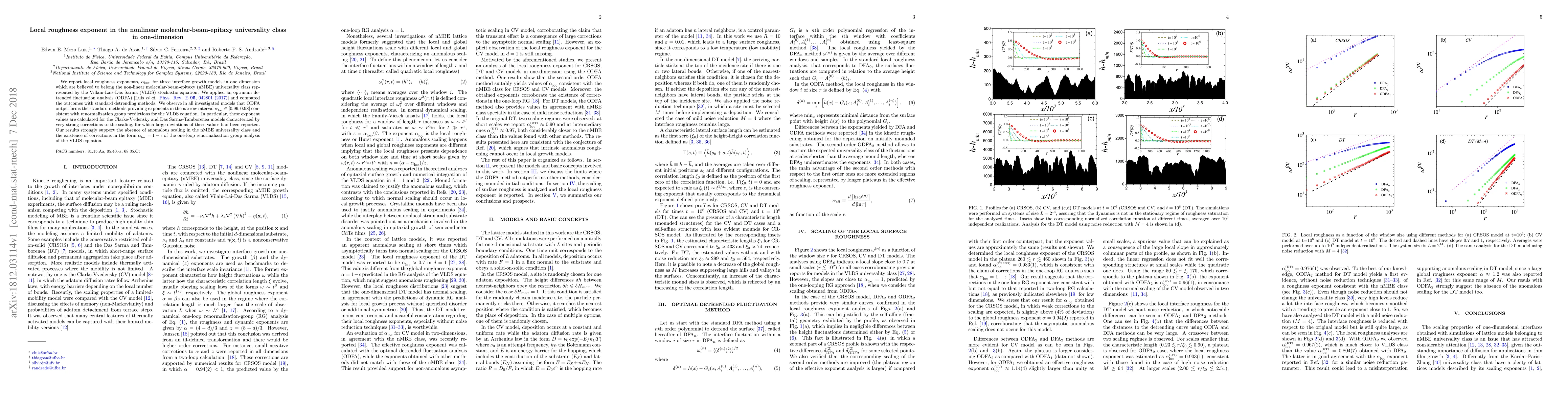 Thumbnail for Local roughness exponent in the nonlinear molecular-beam-epitaxy
  universality class in one-dimension