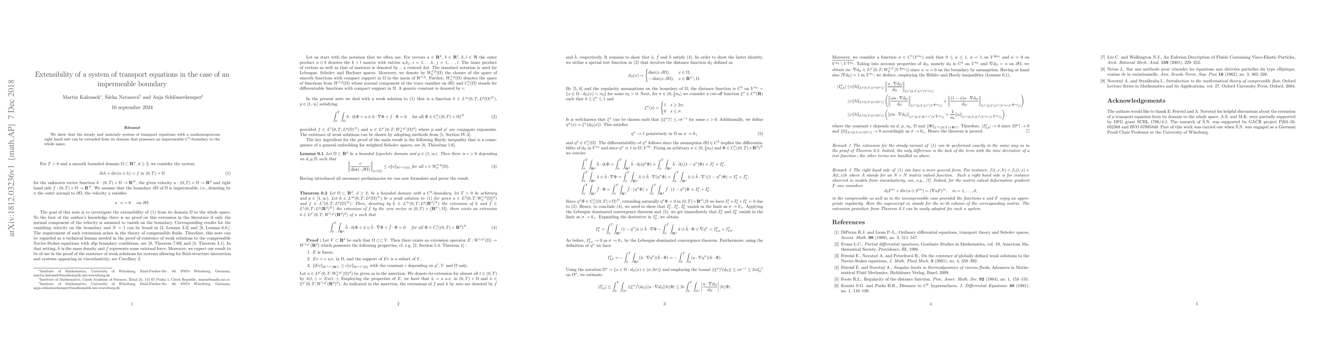 Thumbnail for Extensibility of a system of transport equations in the case of an
  impermeable boundary