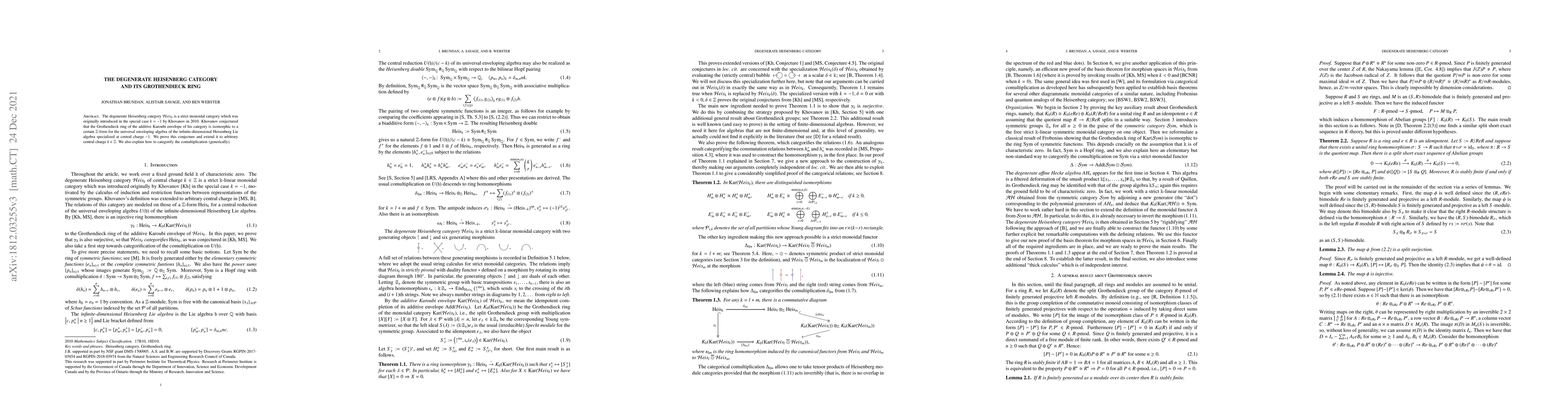 Thumbnail for The degenerate Heisenberg category and its Grothendieck ring