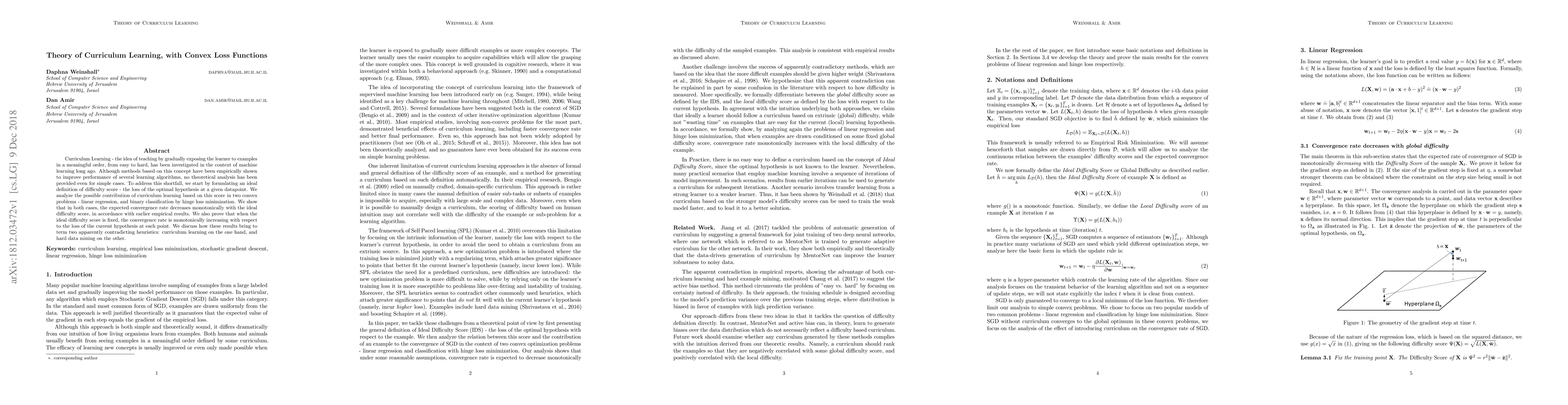 Thumbnail for Theory of Curriculum Learning, with Convex Loss Functions