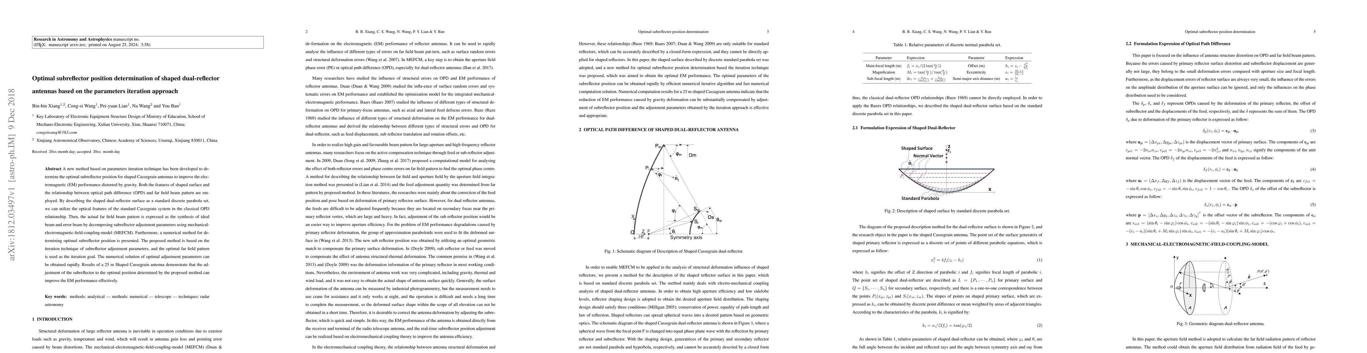 Thumbnail for Optimal subreflector position determination of shaped dual-reflector
  antennas based on the parameters iteration approach