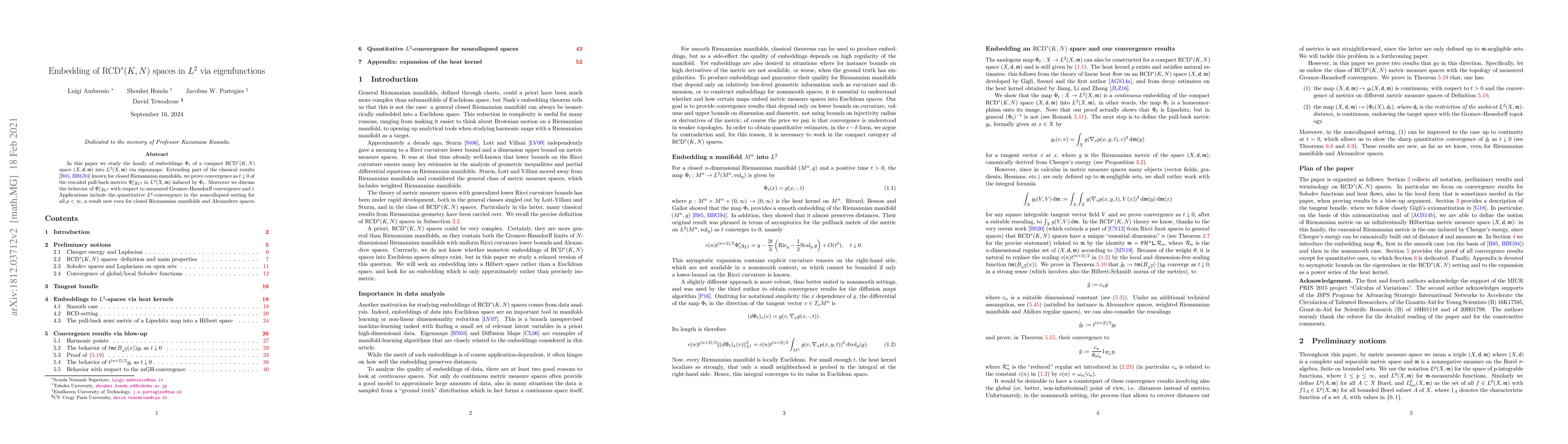 Thumbnail for Embedding of $RCD^*(K,N)$ spaces in $L^2$ via eigenfunctions