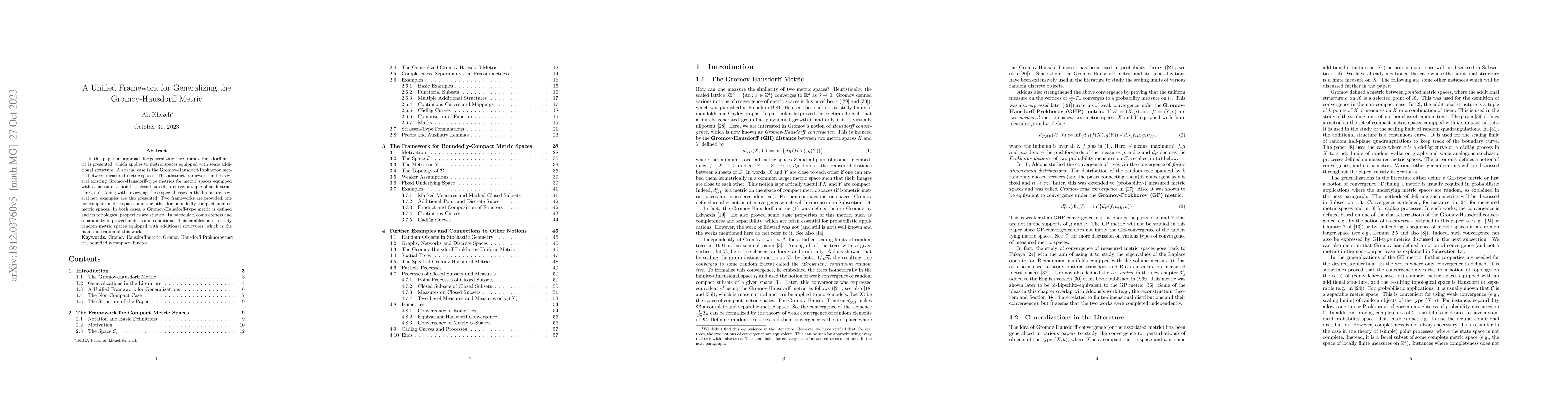 Thumbnail for A Unified Framework for Generalizing the Gromov-Hausdorff Metric