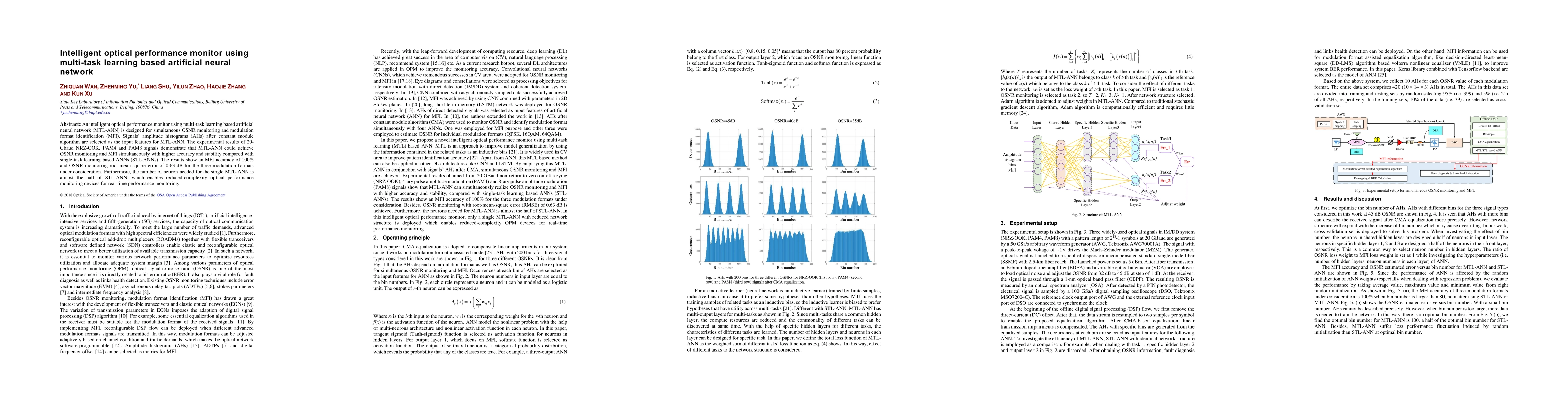Thumbnail for Intelligent optical performance monitor using multi-task learning based
  artificial neural network
