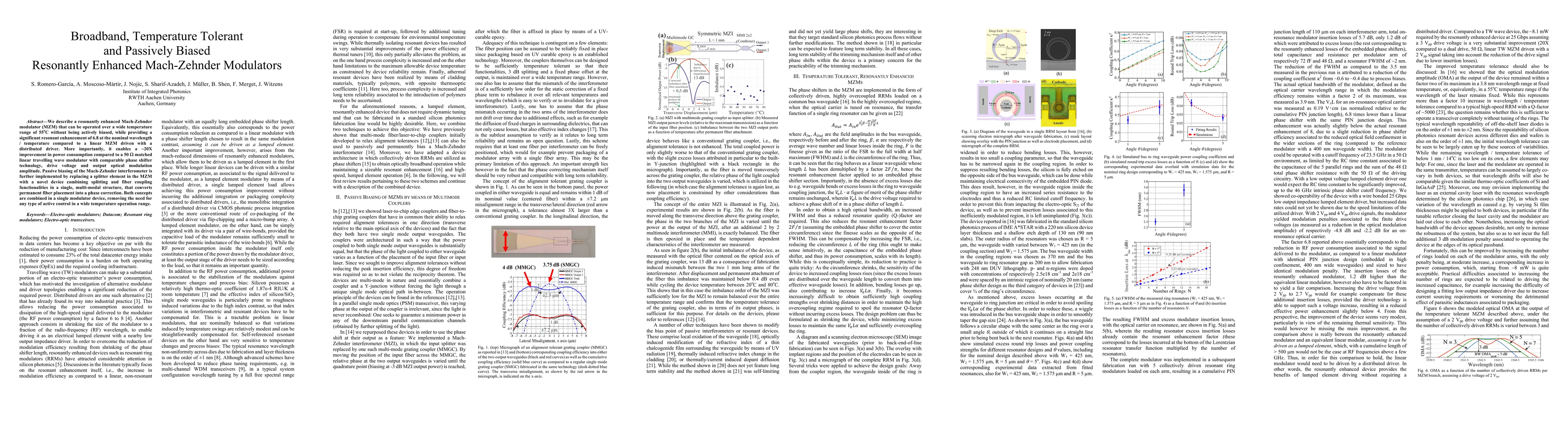 Thumbnail for Broadband, Temperature Tolerant and Passively Biased Resonantly Enhanced
  Mach-Zehnder Modulators