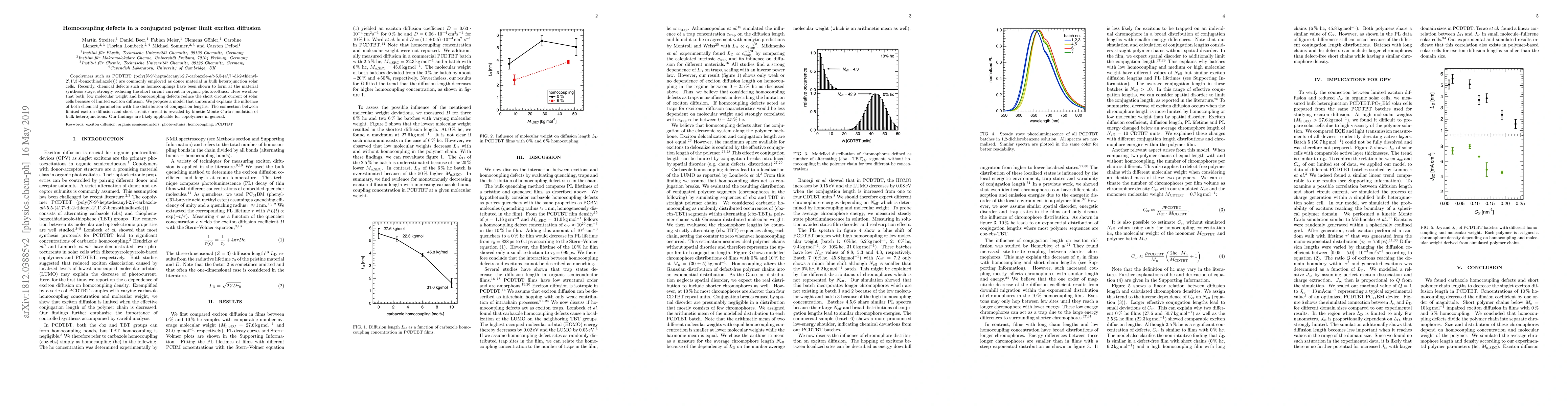 Thumbnail for Homocoupling defects in a conjugated polymer limit exciton diffusion