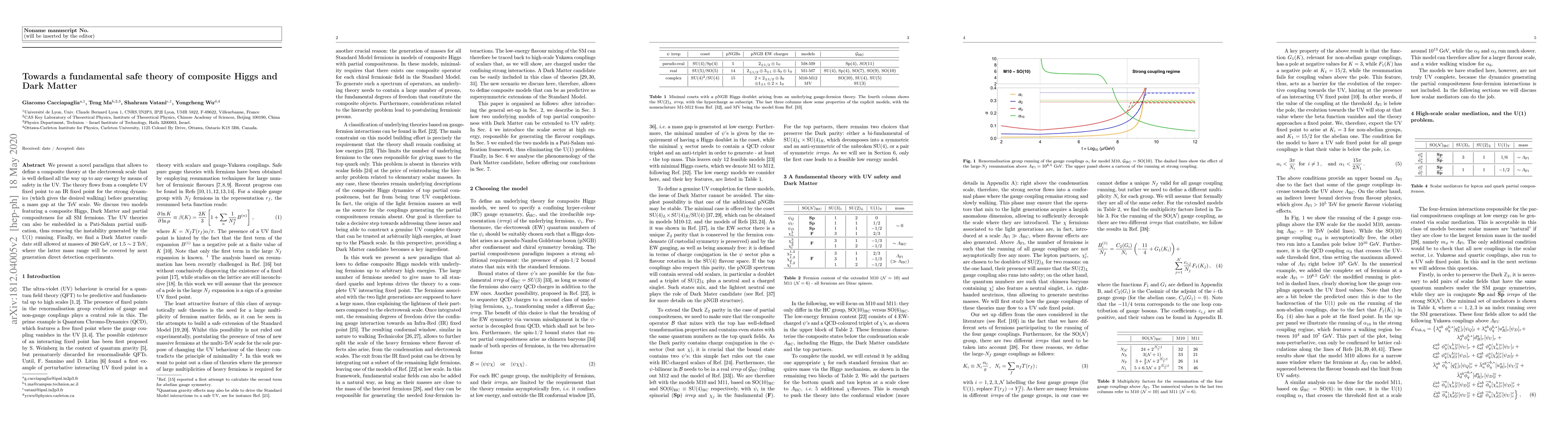 Thumbnail for Towards a fundamental safe theory of composite Higgs and Dark Matter