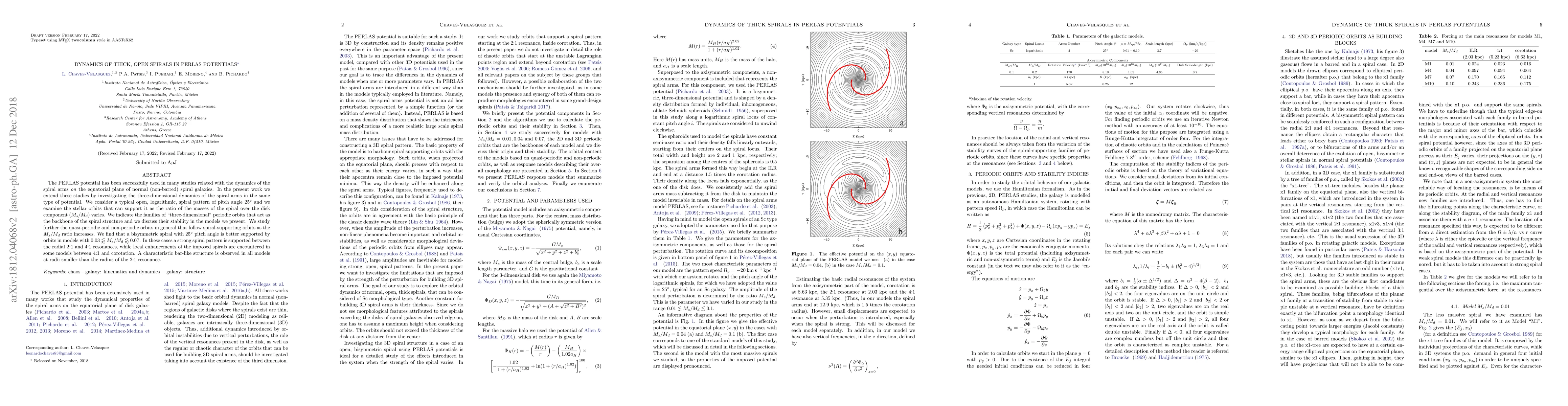 Thumbnail for Dynamics of thick, open spirals in Perlas potentials