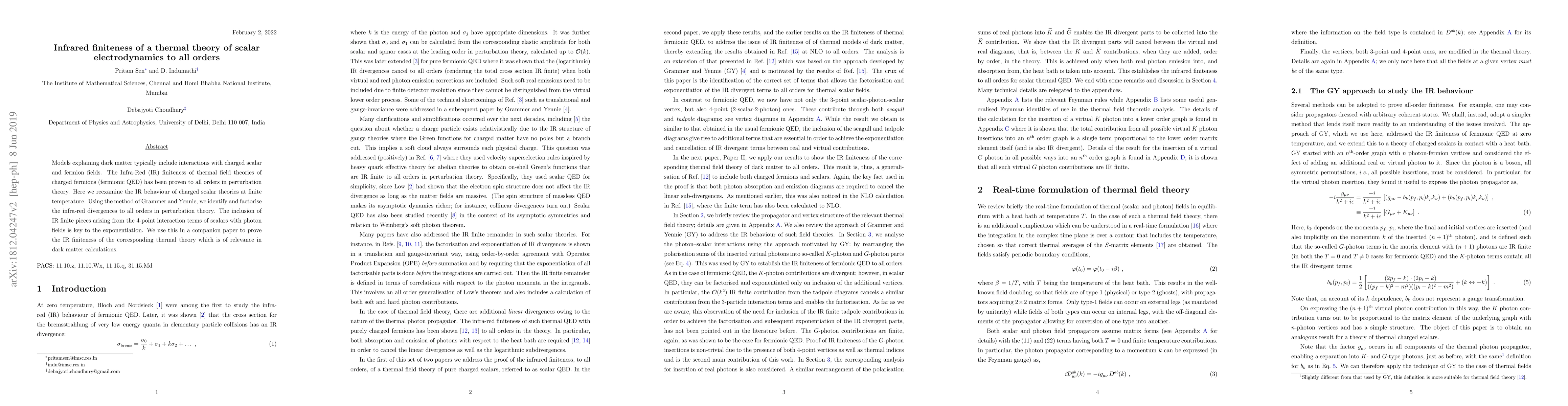 Thumbnail for Infrared finiteness of a thermal theory of scalar electrodynamics to all
  orders