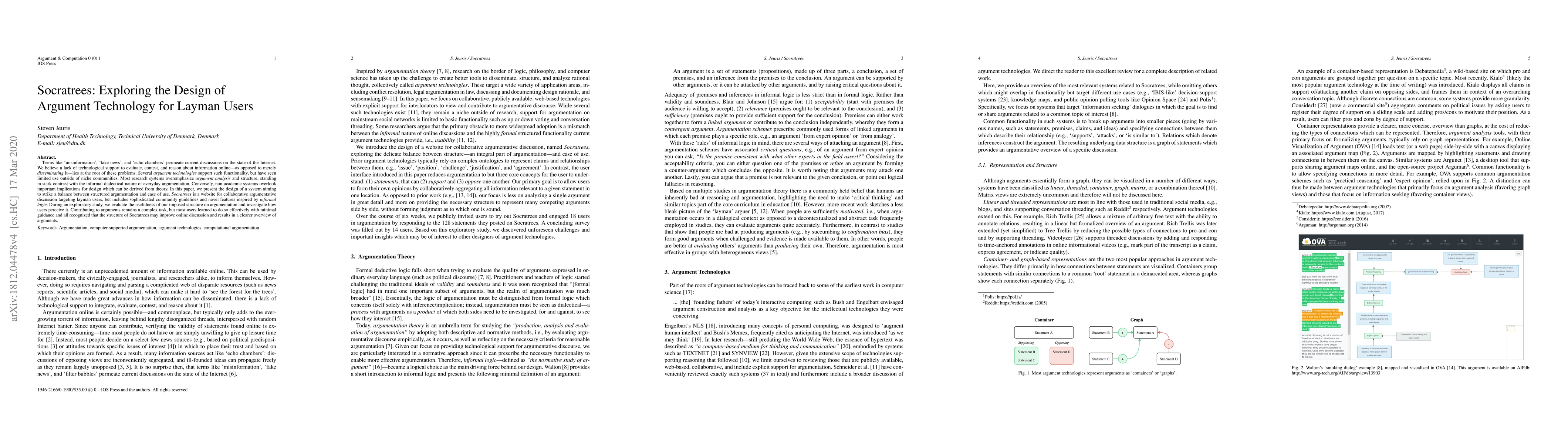 Thumbnail for Socratrees: Exploring the Design of Argument Technology for Layman Users