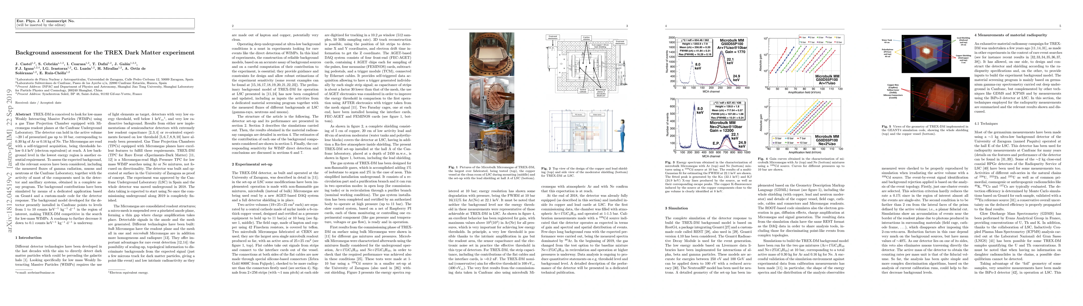 Thumbnail for Background assessment for the TREX Dark Matter experiment