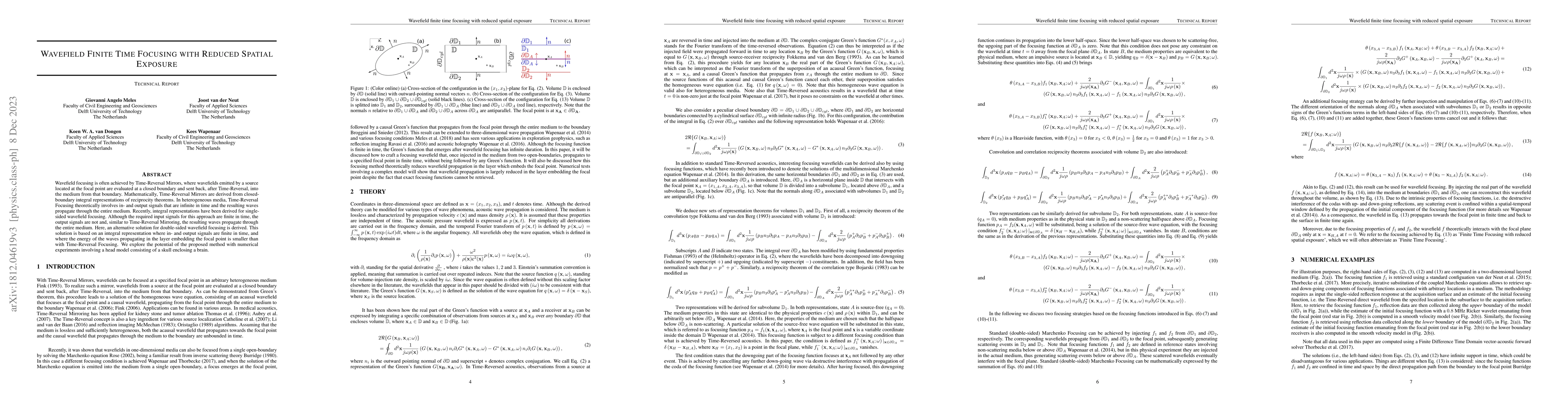 Thumbnail for Wavefield Finite Time Focusing with Reduced Spatial Exposure