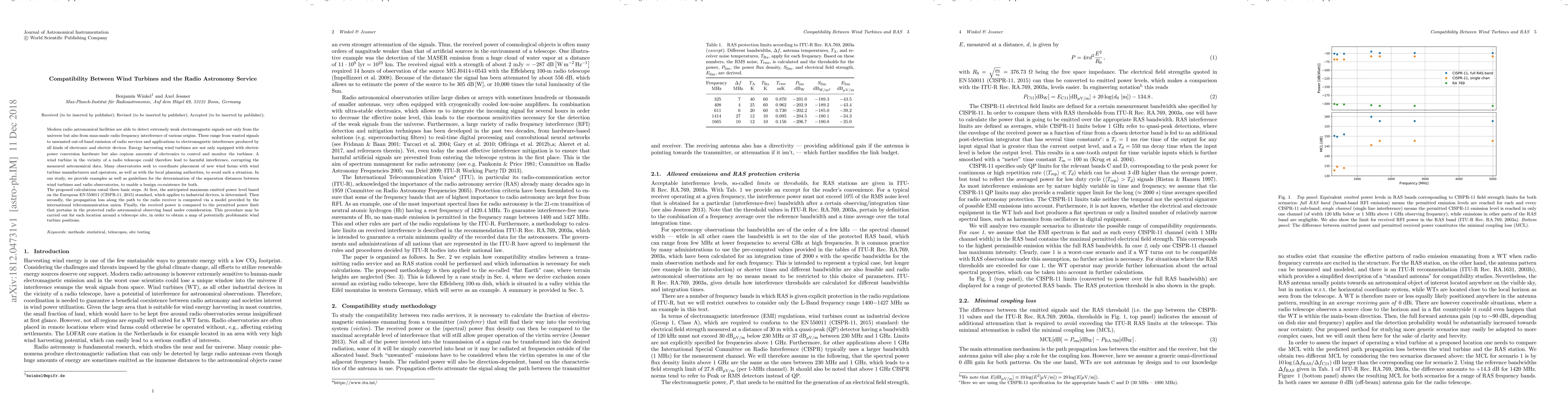 Thumbnail for Compatibility Between Wind Turbines and the Radio Astronomy Service