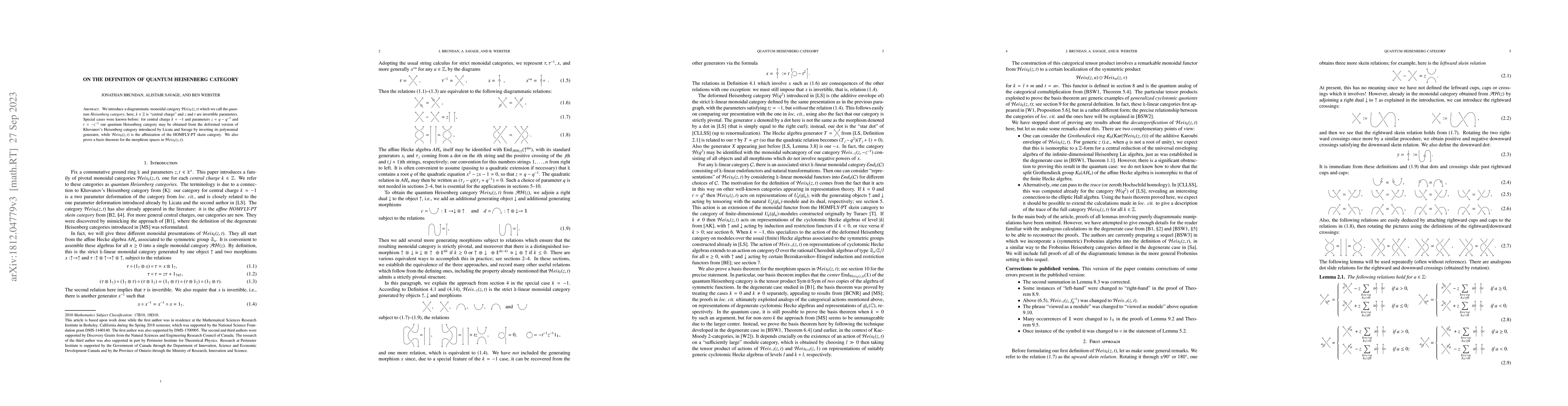 Thumbnail for On the definition of quantum Heisenberg category