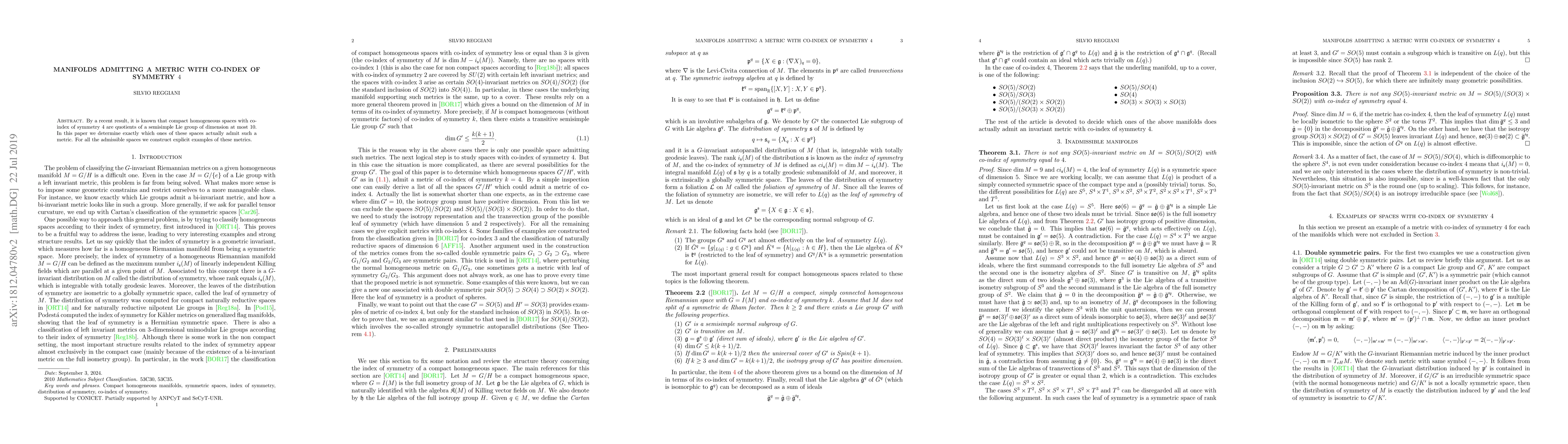 Thumbnail for Manifolds admitting a metric with co-index of symmetry 4