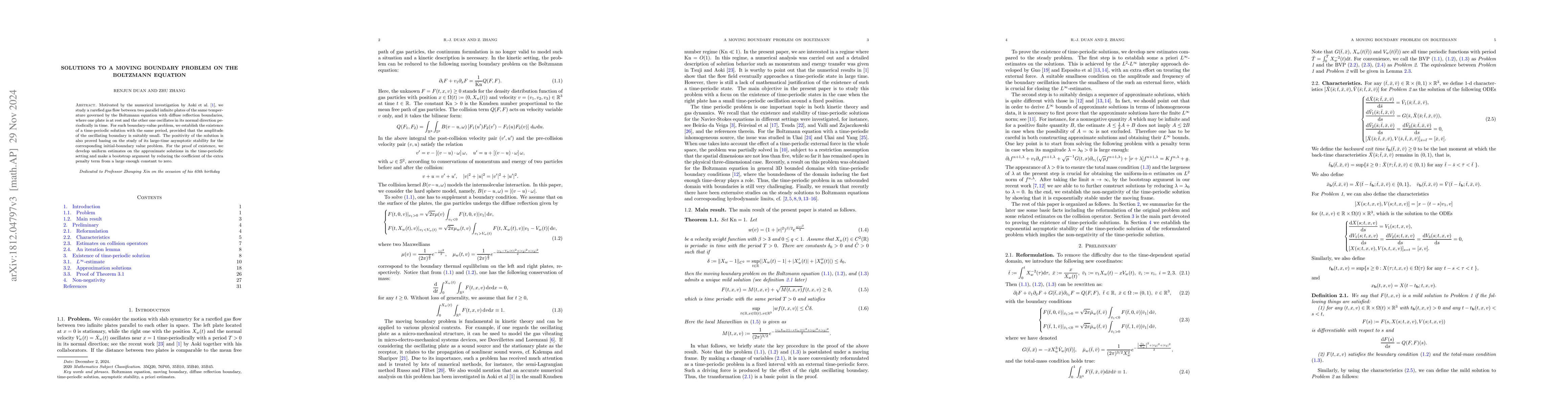 Thumbnail for Solutions to a moving boundary problem on the Boltzmann equation