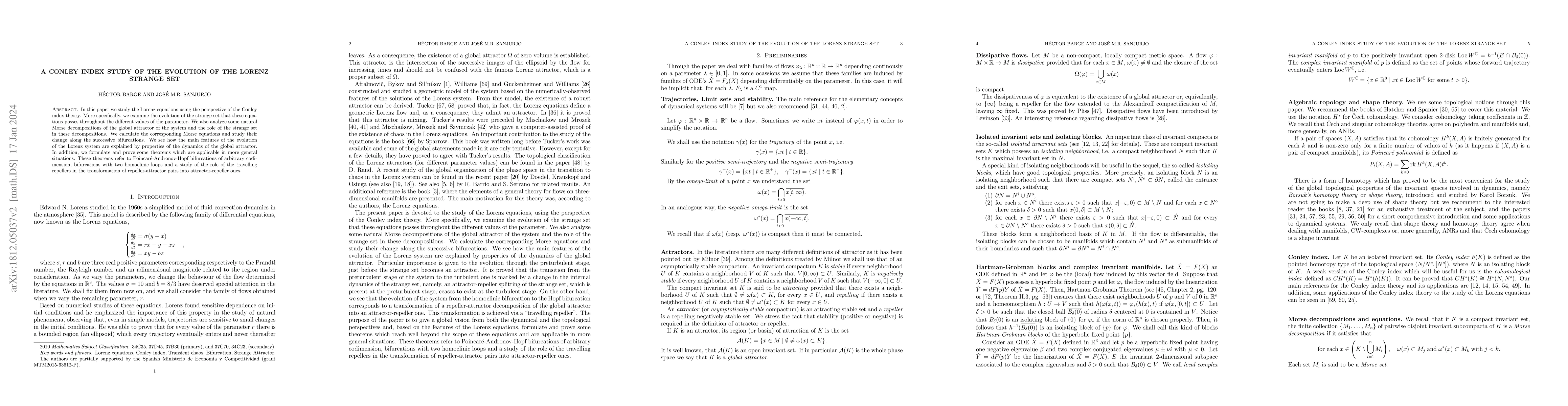 Thumbnail for A Conley index study of the evolution of the Lorenz strange set